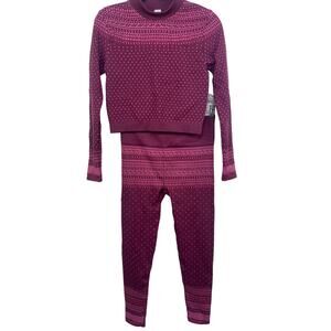 Fabletics Holly Seamless Long Sleeve Top and High Waisted Fair Isle Leggings Set